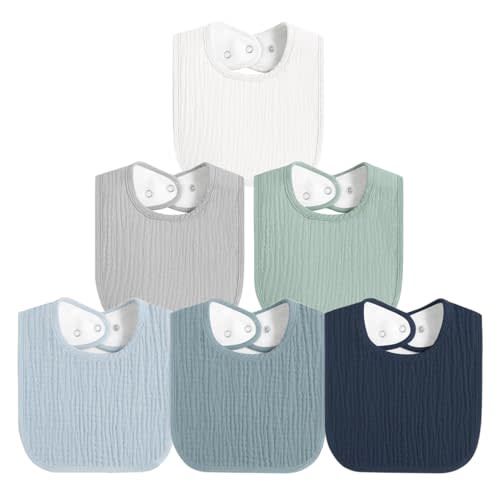 ROXANEPIG Muslin Baby Bibs for Boys Girls, Soft Cotton Baby Drool Bibs, Drooling and Teething Bibs for Infant, Newborn