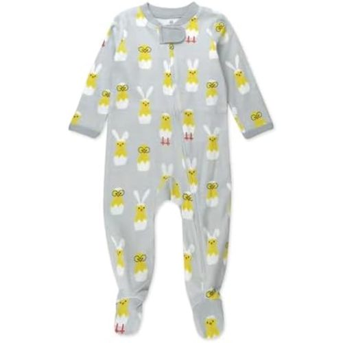 HonestBaby Baby Holiday Sleep and Play Footed Holiday Pajamas One-piece Sleeper Zip-front Organic Cotton Pjs