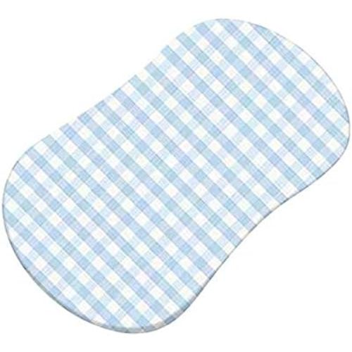 SheetWorld Fitted 100% Cotton Jersey Bassinet Sheet Fits Halo Bassinet Swivel Sleeper 17 x 30, Blue Gingham, Made in USA