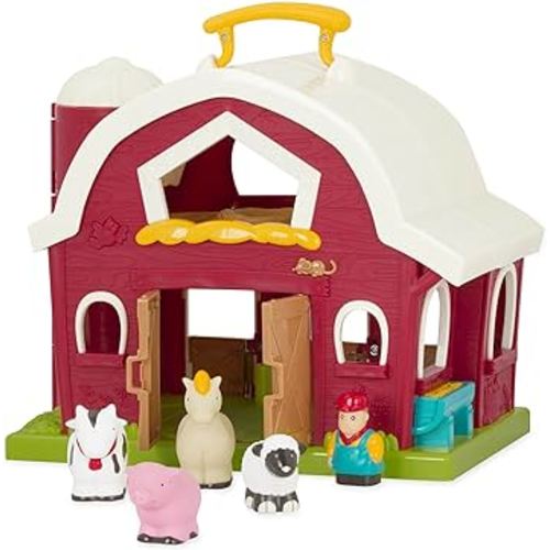 Battat – Classic Barn Playset – Farm Toys For Toddlers – Farm Animals – Farmer's Barn With Carry Handle – 18 Months + – Big Red Barn