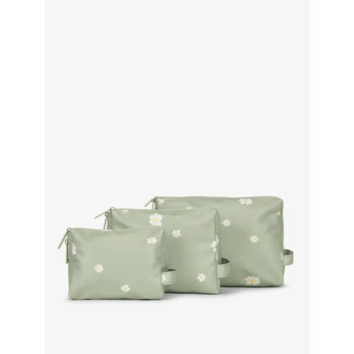 CALPAK Water Resistant Zippered Pouch Set (3 Pieces) - Color: Daisy