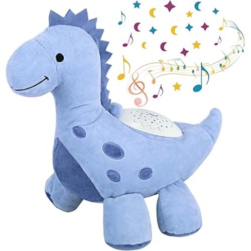 Baby Sleep Soother Pillow Pets Dream Lites Dinosaur Projector Plush Toys for Boys Girls Baby Sound Machine Stuffed Animal Machine Pillow Ceiling Toys for Toddler
