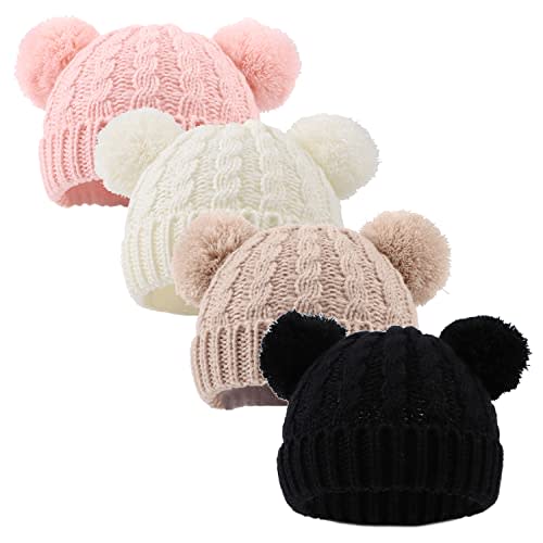 Yuoahcn Baby Winter Hat Warm Toddler Girl Beanies Cute Pompom Hats Knit Infant Beanie Newborn Beanies for Girls