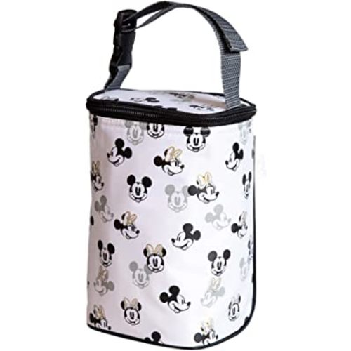 Disney Baby by J.L. Childress TwoCOOL Breastmilk Cooler - Double Baby Bottle & Food Bag - Ice Pack Included - Fits 2-4 Bottles - Insulated & Leak Proof Bottle Bag - Mickey Minnie Ivory