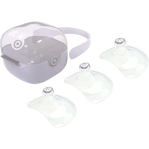 purifyou Nipple Shields for Nursing Breastfeeding Newborn, 24mm / 20mm / 18mm / 16mm, Set of 3 Silicone Nipple Shield with Free Case Latch Assist Nipple Guard & Breastfeeding Shield (20mm)