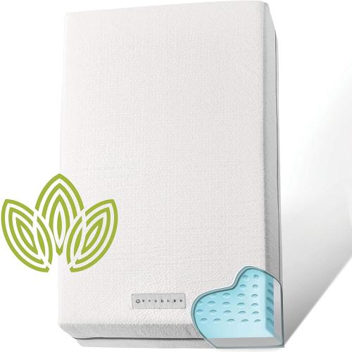 Organic Cotton Dual-Sided Crib Mattress, 2-Stage Premium Memory Foam CertiPUR-US Hypoallergenic Baby Mattress, Firm Support For infant Cooling Gel for Toddler Waterproof Washable Cover