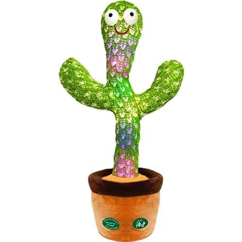 [Update Volume Adjustable] Talking Cactus Toy Mimics Back, Gift Package Repeat Talking Cactus Plush Toys - Talking Sing+Repeat+Dancing+Recording+Rainbow Led Cactus Toy(15 Second Recording)