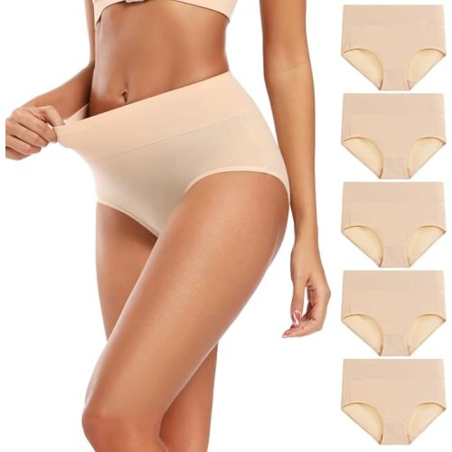 Molasus Women's Cotton Underwear High Waisted Full Coverage Ladies Panties (Regular & Plus Size)