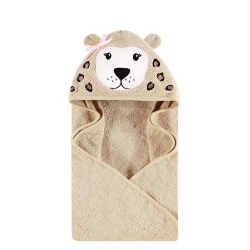Hudson Baby Cotton Poly Animal Face Hooded Towel, Leopard, One Size