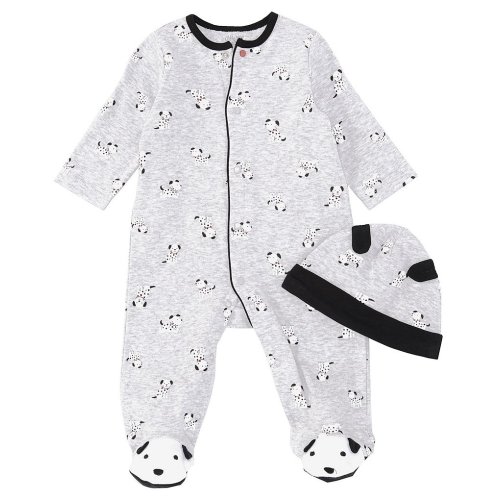 Little Me Baby Long-Sleeve Dalmatian-Print Footie Coverall Matching Cap