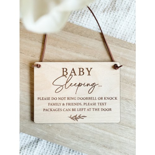 Sleeping Baby Sign | Do Not Disturb Doorbell Sign | Don't Ring Doorbell | Front Door Sign | Do Not Disturb Sign | Baby Shower Gift