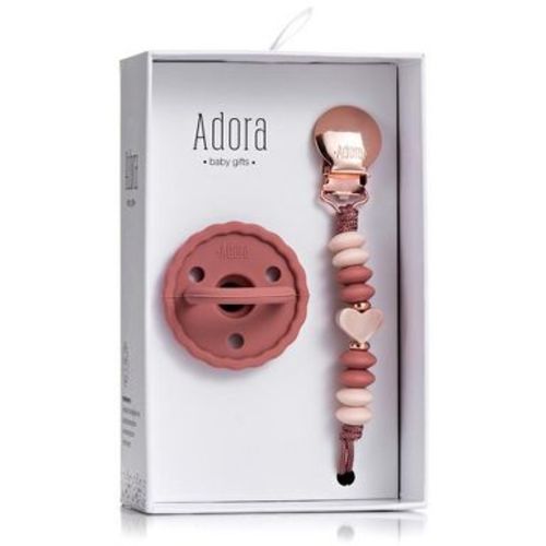 Baby Soother Silicone Pacifiers & Coordinating Mini Clip – Scalloped/Classic Design Infants Self-Soothing & Comforting Gift Set of 2 for Newborns