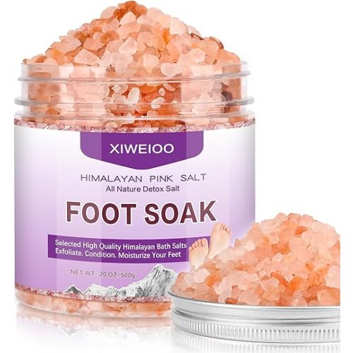 Himalayan Pink Foot Soak Salt Tea Tree Oil Foot Soak Kit, Lavender For Toenail Repair, Athletes Foot, Softens Calluses, Soothes Sore & Tired Fee