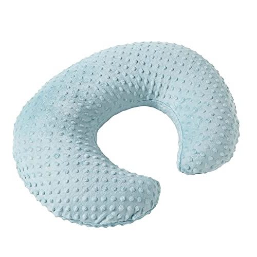 DONOMILO Minky Dots Nursing Pillow Cover, Case Plush Breathable Breastfeeding Pillow Slipcover Fits Nursing Pillow, Super Soft Snug Positioners for Baby Boy Baby Girl (Cloud Blue)
