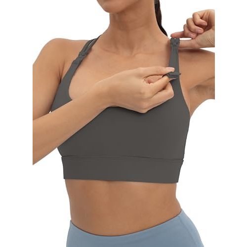 V VOCNI Nursing Bras for Breastfeeding Maternity Sports Bras Tank Top Sexy Crisscross Back Workout Yoga Pregnancy Bra