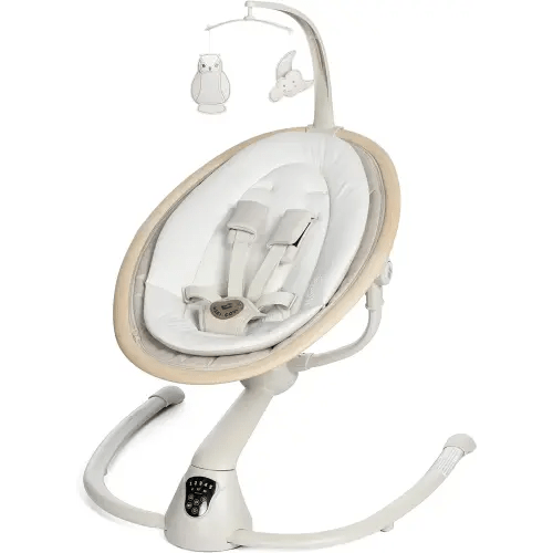 Maxi-Cosi Cassia Baby Swing Classic Oat: Smart Portable Baby Swing with Music, Indoor Baby Swing for Infants, 360 Rotation, Lightweight & Foldable Swing for Baby