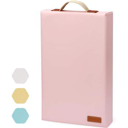 Waterproof Kneeling Pad for Garden or Bath, 2 inch Thick Soft Foam Kneeler Mat for Gardeners Knee Support or Bathtub Bathing with Handle and Removable Cover - Pink