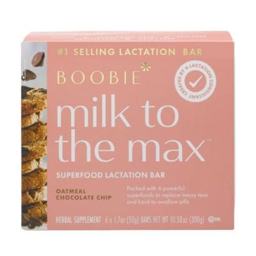 Boobie Bar Superfood Vegan Lactation Bar Oatmeal Chocolate Chip - 10.58oz/6ct