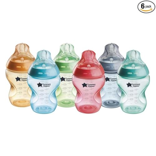 Tommee Tippee Natural Start Anti-Colic 9 oz Baby Bottles (Fiesta, 6pk)
