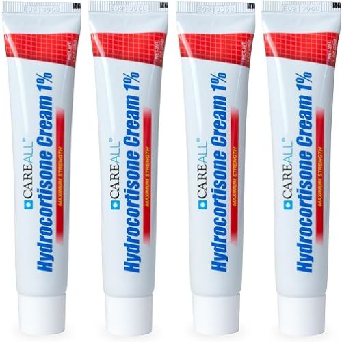 CareAll Hydrocortisone 1%, 1oz Tube (Pack of 4), Maximum Strength Anti-Itch Cream, Relief from Itching and Redness from Bug Bites, Eczema, Psoriasis, Poison Ivy, Oak and Sumac