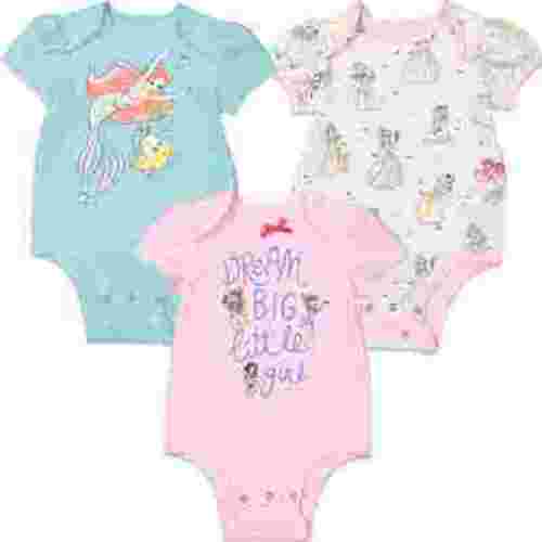 Disney Princess Snow White Belle Cinderella Infant Baby Girls 3 Pack Bodysuits Newborn to Infant
