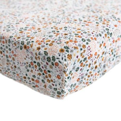 Little Unicorn Cotton Muslin Crib Sheet - Pressed Petals