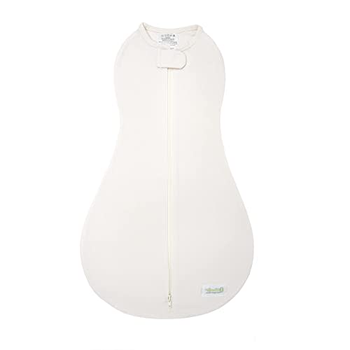 Woombie Simply Baby Swaddling Blanket I Soothing, Cotton Baby Swaddle I Wearable Baby Blanket, Cream, 0-3 Months