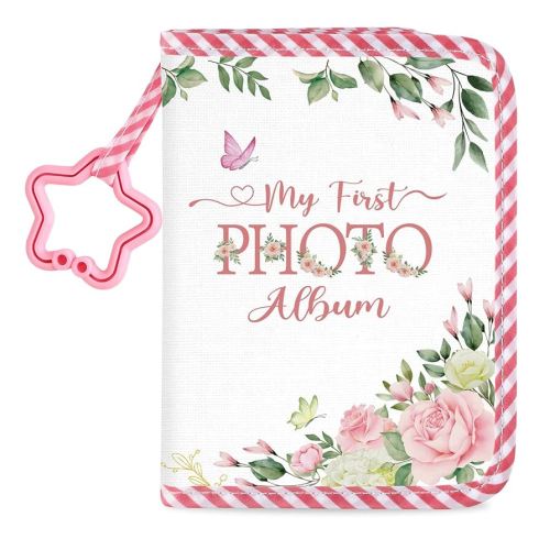 Baby's My First Family Album Soft Photo Cloth Book Watercolor Flower My First Book of Photos Baby Memory Album Gift Holds 4x6 Pictures for Babies Newborn Toddler & Kids Baby Shower