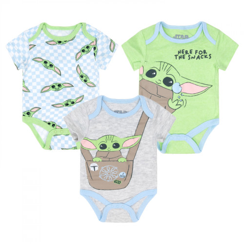 Star Wars Grogu Here for The Snacks 3-Pack Infant Bodysuit Set
