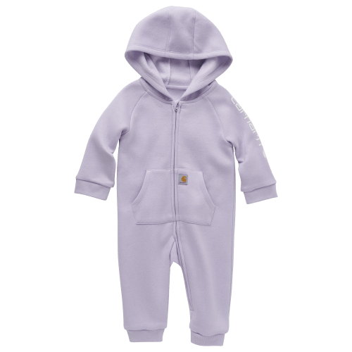 Carhartt Fleece Zip-Front Hooded Long-Sleeve Coveralls for Babies Pink Lemonade
