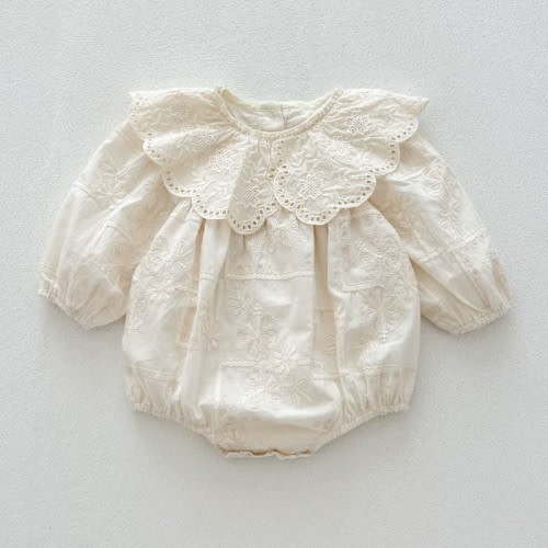 Baby Toddler Embroidered Flower Bodysuit Dress