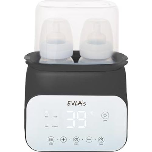 EVLA’S Baby Bottle Warmer, Multi-Function Feeding Bottle Warmer, Fast and Accurate Breastmilk and Formula Milk Warmer with Timer, Defrost, Keep Warm, Baby Food Jar Heating Functions, Dark Gray