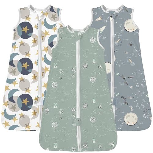 TotAha Baby Sleep Sack 0-6 Months Babies Wearable Blanket Buttery Soft Sleepsacks 2-way Zipper Light Sleeping Bag 0.5 TOG, 3-Pack - Cosmic Stars