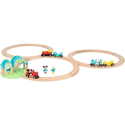 Ravensburger BRIO 32292 Disney Mickey's Deluxe Wooden Railway Set | Wooden Toy Train Set for Kids Age 3 and Upin