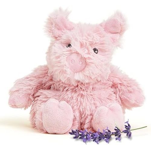 warmies Junior Microwavable & Weighted Stuffed Animals, Pig - Heated Stuffed Animal Plushie for Warmth & Comfort - Cute Soft Plush Toys for Adults & Children (Boys, Girls, Babies & Toddlers)