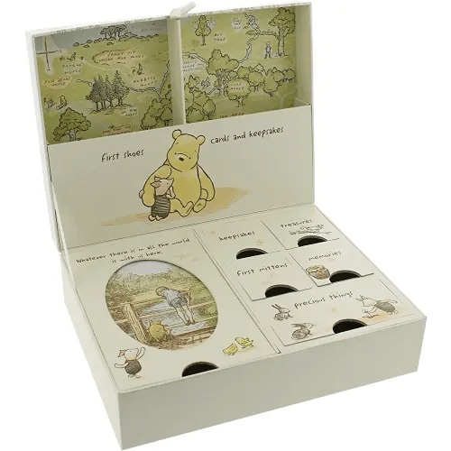 Happy Homewares Winnie The Pooh Keepsake Box with Drawers and Map of Hundred Acre Wood - Officially Licensed