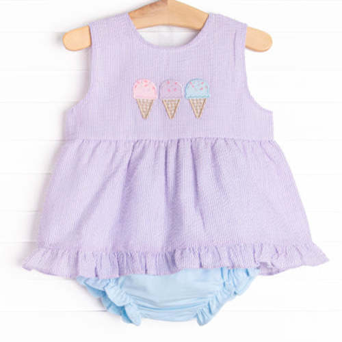 Summertime Sampler Applique Diaper Set, Purple – Stitchy Fish 9m