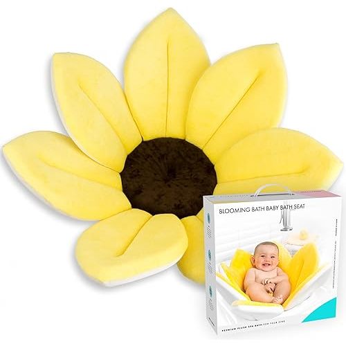 Blooming Bath Baby Bath Seat - Baby Tubs for Newborn Infants to Toddler 0 to 6 Months and Up - Baby Essentials Must Haves - The Original Washer-Safe Flower Seat (Original, Canary Yellow)
