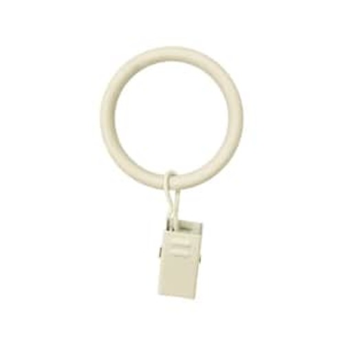 1-1/4 in. Clip Rings For 3/4 in. Curtain Rods Matte White Beige (7-Pack)