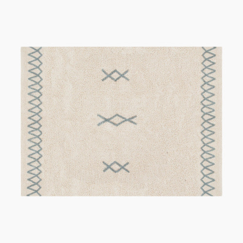 Lorena Canals Atlas Washable Rug - Natural/Vintage Blue, 5' 7" X 8'