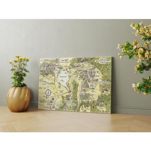 Peter Rabbit Kids Room Wall Art,Kids Room Fantasy Map,Peter Rabbit Watercolor Hanging Map - Kids Room Wall Decor - Nusery Decor