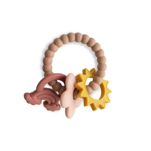 Mushie Silicone Rainbow Teething Ring