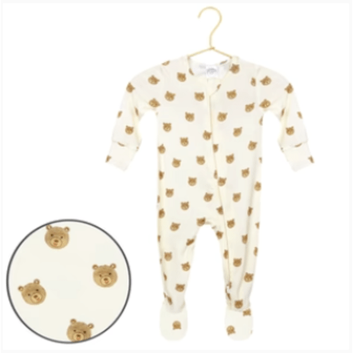 Teddy 2-Way Zippered Footie 3-6 Months
