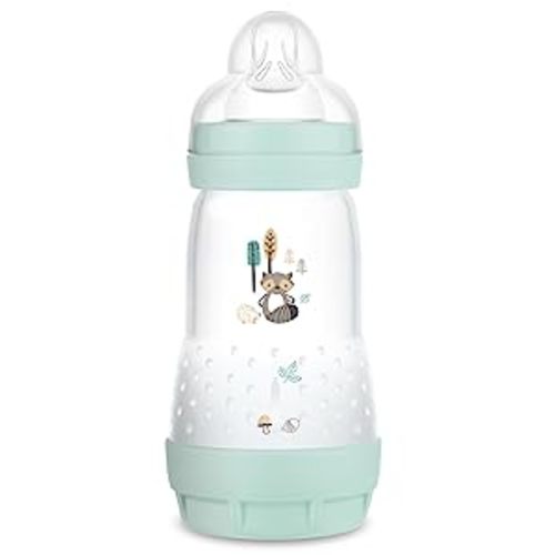 MAM Easy Start Matte Anti-Colic Baby Bottles, Medium Flow Nipples, Baby Boy, 9 oz (2 Count) - 2 Count (Pack of 1) - Boy 'Matte'