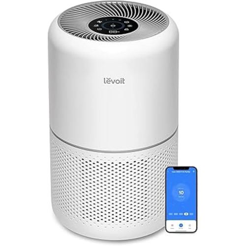 LEVOIT Air Purifiers for Home Bedroom, HEPA Sleep Mode, AHAM VERIFIDE, Smart WiFi for Home Large Room, Quiet Cleaner for Pet Hair, Allergies, Dust, Smoke, Pollon, Alexa Control, Core300S-P, White