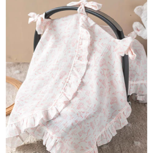 Stroller Cover - Toile De Jouy / Pink