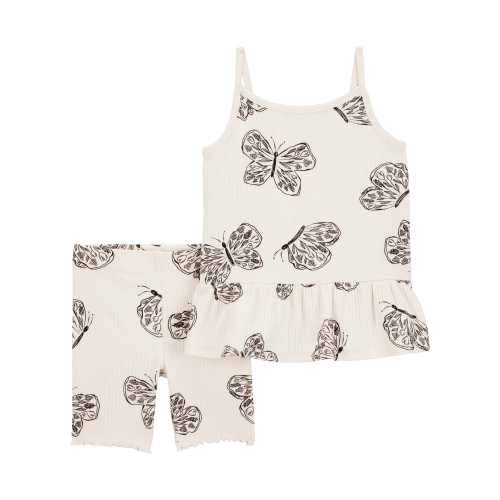 Baby 2-Piece Butterfly Tank & Bike Short Set - Ivory - Carter's | Carter's