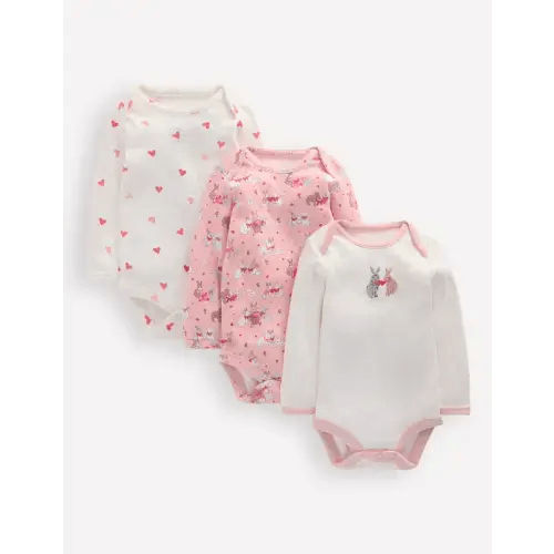 3 Pack Pointelle Bodies-Pink Love Bunnies | Boden USA