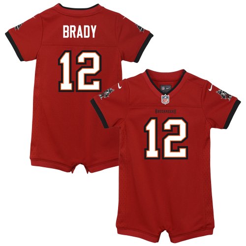 Newborn & Infant Tampa Bay Buccaneers Tom Brady Nike Red Game Romper Jersey