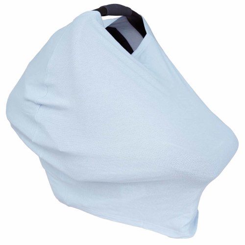 Ice Blue Waffle Bamboo Multi-Use Stretchy Car Seat & Nursing Cover